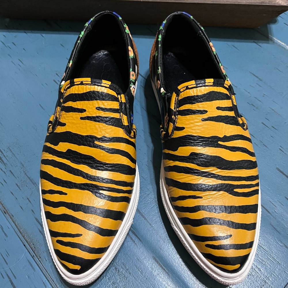 Coach tiger print loafers